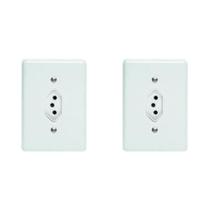 Kit C/2 - Conjunto Perlex''Branca''Com Placa(1Tomada 10A)...