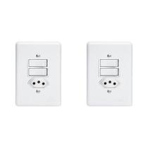 Kit C/2 - Conjunto Perlex''Branca''Com Placa(2Paralelos+T...