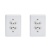 Kit C/2 - Conjunto Perlex''Branca''Com Placa(2Tomadas 10/... Kit C/2 - Conjunto Perlex''Branca''Com Placa(2Tomadas 10/...