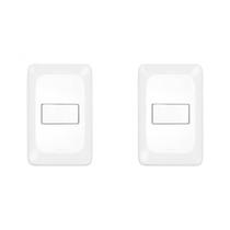 Kit C/2 - Conjunto Pial Pop 4X2 Branco Com Placa (1Parale... Kit C/2 - Conjunto Pial Pop 4X2 Branco Com Placa (1Parale...