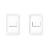 Kit C/2 - Conjunto Pial Pop 4X2 Branco Com Placa (1Simple...