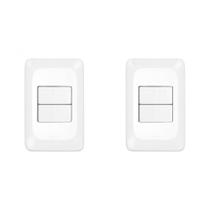 Kit C/2 - Conjunto Pial Pop 4X2 Branco Com Placa (1Simple... Kit C/2 - Conjunto Pial Pop 4X2 Branco Com Placa (1Simple...