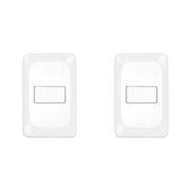 Kit C/2 - Conjunto Pial Pop 4X2 Branco Com Placa (1Tomada...