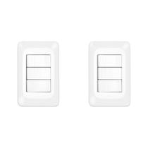 Kit C/2 - Conjunto Pial Pop 4X2 Branco Com Placa (3Simple... Kit C/2 - Conjunto Pial Pop 4X2 Branco Com Placa (3Simple...