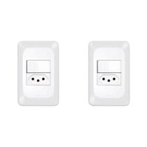 Kit C/2 - Conjunto Pial Pop Modulo Com Placa 4X2 - 1 Simp... Kit C/2 - Conjunto Pial Pop Modulo Com Placa 4X2 - 1 Simp...