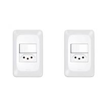 Kit C/2 - Conjunto Pial Pop Modulo Com Placa 4X2 - 1 Simp...