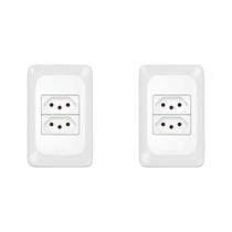 Kit C/2 - Conjunto Pial Pop Modulo Com Placa 4X2 - 2 Toma...