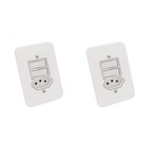 Kit C/2 - Conjunto Radial Pollar 1901119 2Ss 1Tomada 10A Kit C/2 - Conjunto Radial Pollar 1901119 2Ss 1Tomada 10A