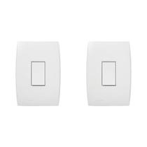Kit C/2 - Conjunto Soprano Ilus 4X2 Branco Com Placa(1Par... Kit C/2 - Conjunto Soprano Ilus 4X2 Branco Com Placa(1Par...