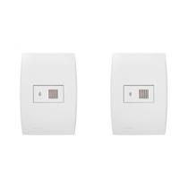 Kit C/2 - Conjunto Soprano Ilus 4X2 Branco Com Placa(1Par... Kit C/2 - Conjunto Soprano Ilus 4X2 Branco Com Placa(1Par...