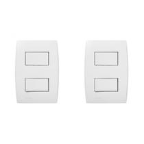 Kit C/2 - Conjunto Soprano Ilus 4X2 Branco Com Placa(1Sim... Kit C/2 - Conjunto Soprano Ilus 4X2 Branco Com Placa(1Sim...
