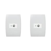 Kit C/2 - Conjunto Soprano Ilus 4X2 Branco Com Placa(1Tomada .. Kit C/2 - Conjunto Soprano Ilus 4X2 Branco Com Placa(1Tomada ..
