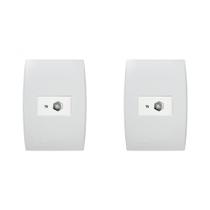 Kit C/2 - Conjunto Soprano Ilus 4X2 Branco Com Placa(1Tomada .. Kit C/2 - Conjunto Soprano Ilus 4X2 Branco Com Placa(1Tomada ..