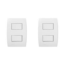 Kit C/2 - Conjunto Soprano Ilus 4X2 Branco Com Placa(2Sim...