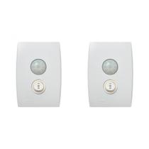 Kit C/2 - Conjunto Soprano Ilus 4X2 Branco Com Placa(Sens... Kit C/2 - Conjunto Soprano Ilus 4X2 Branco Com Placa(Sens...