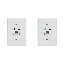 Kit C/2 - Conjunto Tomada Fone Perlex''Branca''Com Placa+...