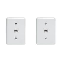 Kit C/2 - Conjunto Tomada Fone Perlex''Branca''Com Placa(...