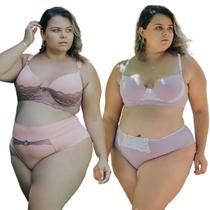 Kit C/ 2 Conjuntos Plus Size Conforto Sutia Delicado Renda Kit C/ 2 Conjuntos Plus Size Conforto Sutia Delicado Renda