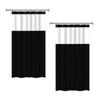 Kit C/ 2 Cortinas de Box Banheiro Preta 100% PVC Com Ganchos Visor Transparente