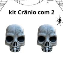 Kit C/2 Crânio 16cm Esqueleto Enfeite Halloween Decoração
