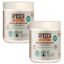 Kit C/ 2 Creme De Pentear África Baobá Vegano Condicionante Cabelos Com Curvatura Apse 500g - DEPILFLAX