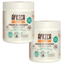 Kit C/ 2 Creme De Pentear África Baobá Vegano Condicionante Cabelos Com Curvatura Apse 500g - DEPILFLAX