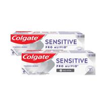 Kit c/ 2 Cremes Dentais Colgate Sensitive Pro-Alívio Real White 50g