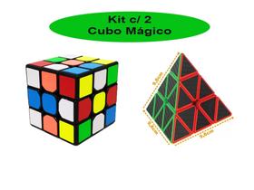 Kit c/ 2 Cubo Mágico Quadrado e Piramide de Plastico Anti- stress - mais br