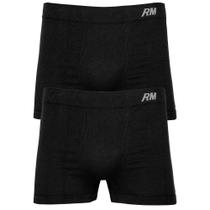 Kit C/2 cuecas boxer em Algodão sem costura Rioman. Cor Preto