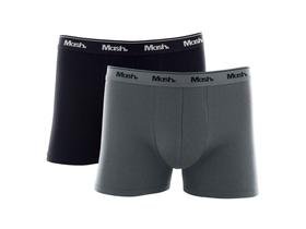 Kit C/2 Cuecas Boxer Mash Cotton Algodão Cinza e Preto 110.04