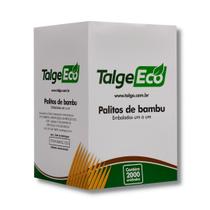 Kit c/2 cx palito de dente de bambu embalado plastico c/ 25x2000 un.