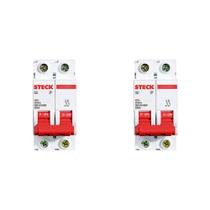 Kit C/2 - Disjuntor Steck Din Bipolar 50A Sd62 3Ka Kit C/2 - Disjuntor Steck Din Bipolar 50A Sd62 3Ka