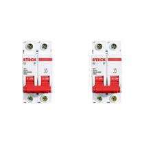 Kit C/2 - Disjuntor Steck Din Bipolar 50A Sd62 3Ka Kit C/2 - Disjuntor Steck Din Bipolar 50A Sd62 3Ka