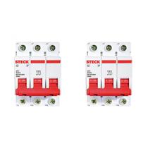 Kit C/2 - Disjuntor Steck Din Tripolar 50A Sd63 3Ka Kit C/2 - Disjuntor Steck Din Tripolar 50A Sd63 3Ka
