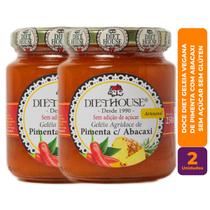 Kit c/ 2 Doce Diet Geleia Vegana de Pimenta com Abacaxi Sem Açúcar - Diet House Kit c/ 2 Doce Diet Geleia Vegana de Pimenta com Abacaxi Sem Açúcar - Diet House