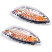 Kit C/2 Embalagem Descartável Delivery Barca Sushi E Açai GG Kit C/2 Embalagem Descartável Delivery Barca Sushi E Açai GG