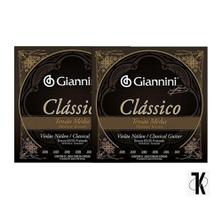 kit/ c/2 Encordoamentos Para Violão GENWPM Série Clássico Nylon Média - Giannini kit/ c/2 Encordoamentos Para Violão GENWPM Série Clássico Nylon Média - Giannini