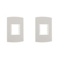 Kit C/2 - Espelho Placa Peesa Alfa P1505 4X2 2Modulo Branco Kit C/2 - Espelho Placa Peesa Alfa P1505 4X2 2Modulo Branco