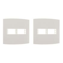 Kit C/2 - Espelho Placa Peesa Alfa P1522 4X4 2Modulo Branco Kit C/2 - Espelho Placa Peesa Alfa P1522 4X4 2Modulo Branco