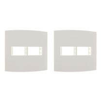 Kit C/2 - Espelho Placa Peesa Alfa P1522 4X4 2Modulo Branco