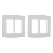 Kit C/2 - Espelho Placa Peesa Alfa P1533 4X4 6Modulo Branco Kit C/2 - Espelho Placa Peesa Alfa P1533 4X4 6Modulo Branco