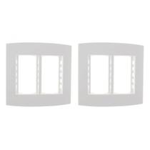 Kit C/2 - Espelho Placa Peesa Alfa P1533 4X4 6Modulo Branco