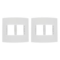 Kit C/2 - Espelho Placa Peesa Alfa P1555 4X4 4Modulo Branco