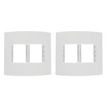 Kit C/2 - Espelho Placa Peesa Alfa P1555 4X4 4Modulo Branco
