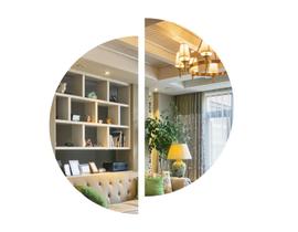 Kit c/2 Espelhos Meia Lua 60x30 Decorativo Quarto Sala Jantar Hall Banheiro Lavabo Corredor