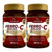 KIT C/2 Ferro + Vitamina C Quelado 60 Cápsulas - Herbolab