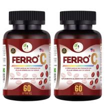 KIT C/2 Ferro + Vitamina C Quelado Premium 60 Cápsulas - Fits Life