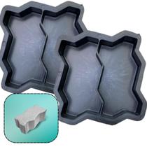 Kit c 2 Formas p Pavimentação Concreto Rua Bloco Paver 24x10x6 16 Faces Intertravado Facil Instalação