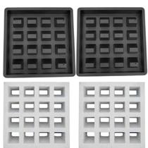 Kit c 2 Formas Plasticas p Elemento Vazado 39x39x7 Cobogó 16 Furos Veneziana Combosé