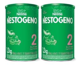 Kit C/2 Fórmula Infantil Em Pó Nestogeno 2 Em Lata 1.2kg - Nestlé